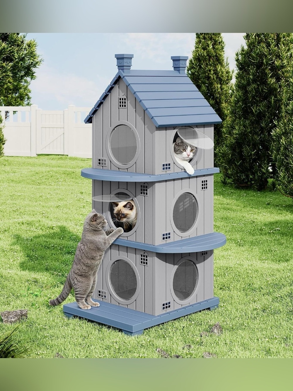 NEW-Outdoor Indoor Cat House Weatherproof